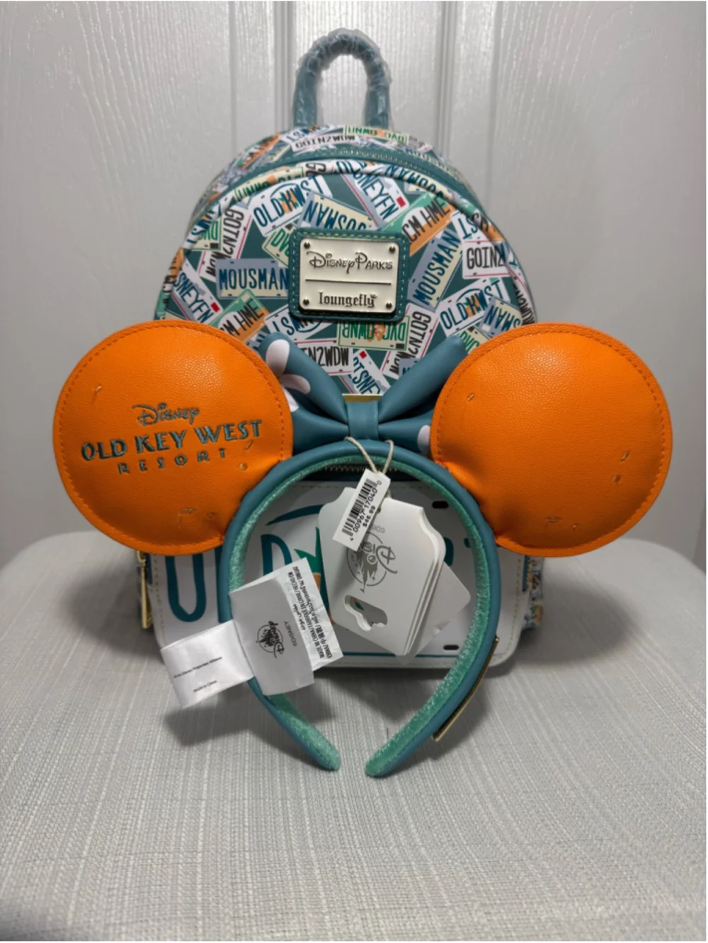 Women's Loungefly Disney Old Key West Backpack and Ears Set NWT